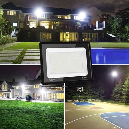 300W LED Flood Light 2 Pack, 5000K Daylight White Floodlights, IP66 - size: 300 W-2 pack