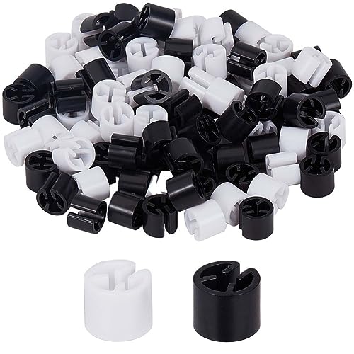 GORGECRAFT 110Pcs Clothes Hanger Markers Blank Tags Garment Hanger Size Markers Assortment Kit Fit 9.5mm Rod for Clothing Snap Number Labels Accessories Color Coding Black White with Storage Box - color: Black, White 110pcs
