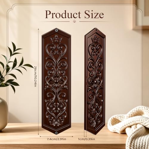 Junkin 2 Pcs Door Push Plates, Rubberwood Door Decoration, 10.24" x 2.91"