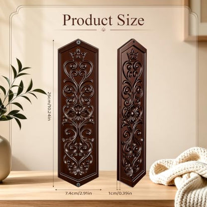 Junkin 2 Pcs Door Push Plates, Rubberwood Door Decoration, 10.24" x 2.91"