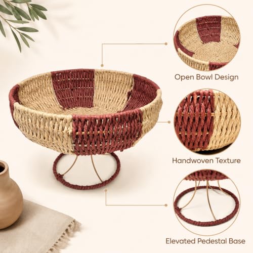 Goblet Boho Decor Storage Basket,Handmade Paper Rope Basket,Large - size: Large