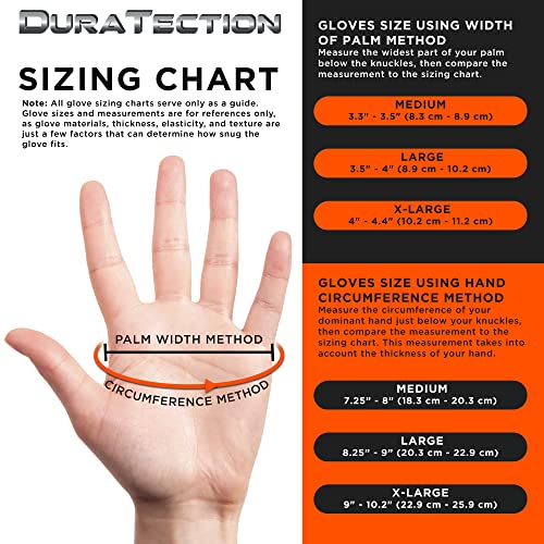 Dura-Gold Orange Diamond Textured Nitrile Disposable Gloves, 8 Mil, X-Large - size: Medium