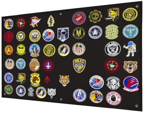 Tactical Patch Display Holder Panel Board for Military Army Morale Hook and Loop Emblems, 24 Inches x 36 Inches, No Patches Included - color: Patch Board, Black - Medium