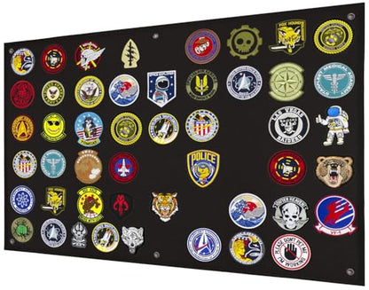 Tactical Patch Display Holder Panel Board for Military Army Morale Hook and Loop Emblems, 24 Inches x 36 Inches, No Patches Included - color: Patch Board, Black - Medium