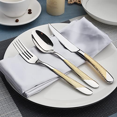40-Piece Gold Silverware Set Stainless Steel Flatware Set Cutlery Set