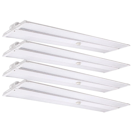 320W Linear LED High Bay Light with PIR Motion Sensor – 41300 Lumens, 5000K Daylight, 1000W Metal Halide Equivalent, UL Damp Rated, 120–277V, Suspended Mount, Warehouse & Industrial Lighting (4 Pack) - color: 4 Pack, size: 320W