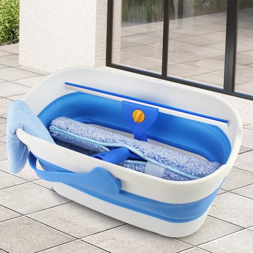 PIMEKOY Window Cleaning Kit with 3 Gal Collapsible Bucket for Home, Outdoor