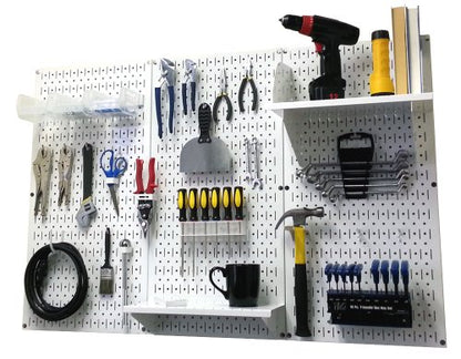 Wall Control Pegboard Organizer 4 ft. Metal Pegboard Standard Tool Storage Kit with White Toolboard and White Accessories - color: White