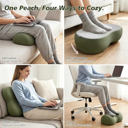 Foot Rest Under Desk, Ergonomic Memory Foam Under Desk Footrest - color: Soft Sage