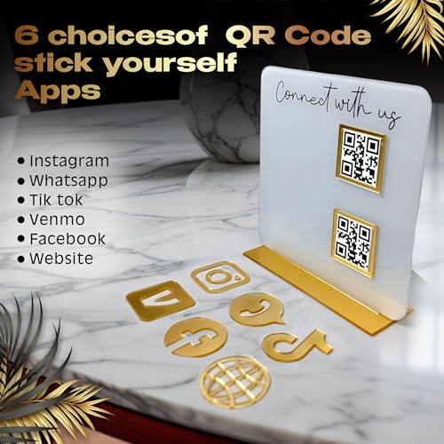 Skywin QR Code Sign for Business, Cash App QR Code Sign Stand - White - color: White