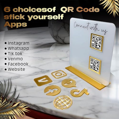 Skywin QR Code Sign for Business, Cash App QR Code Sign Stand - White - color: White