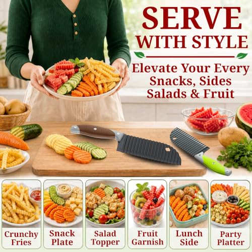 Crinkle Cutter for Pickles, Vegetables & Fruits, Pack of 4-Pieces