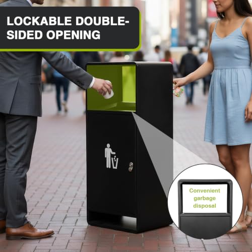Commercial Trash Can with Lid, Large Capacity for Office/Hotel/Patio
