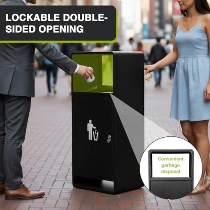 Commercial Trash Can with Lid, Large Capacity for Office/Hotel/Patio