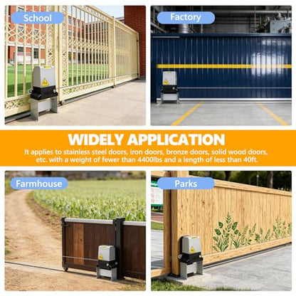 3300lb Automatic Sliding Gate Opener APP Control with 4 Remotes,550W Electric Sliding Gate Opener Automatic Motor Remote Kit with Wireless Keyboard for Sliding Gate Opener Up to40ft