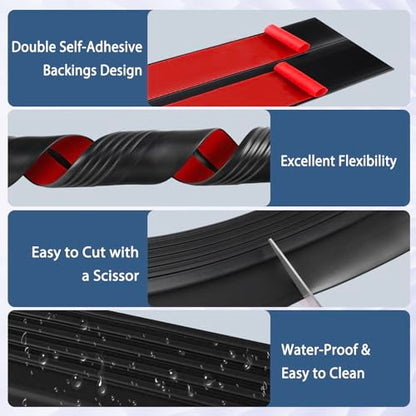 Stair Edge Trim Self Adhesive Rubber Stair Nosing Edge Protector - color: Black, size: 4 In X 3.3 Ft
