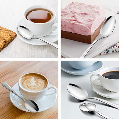 BEWOS 24 Pieces Teaspoons, 6.2 Inches Stainless Steel Teaspoons Silverware, Spoon Silverware, Coffee Spoons, Small Spoon, Mirror Polished, Dishwasher Safe, Silver Spoons For Home, Restaurant - color: Silver