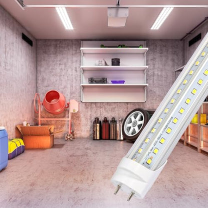 12 Pack 4FT T8 LED Tube Lights, 36W 4860LM 5000K Daylight, Ballast Bypass Direct Wire (Ballast-Free), for Garage, Warehouse, Office & Shop Lighting