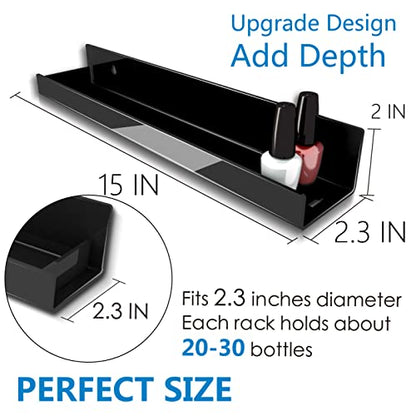 4 Pack 15 Inch Black Acrylic Floating Wall Shelves, Kids Bookshelf - color: 15in-black