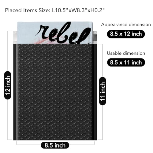 Fuxury 250Pack Black Bubble Mailers 8.5x12" Medium Opaque Bubble Envelopes - color: Black, size: 8.5x12" 250PC