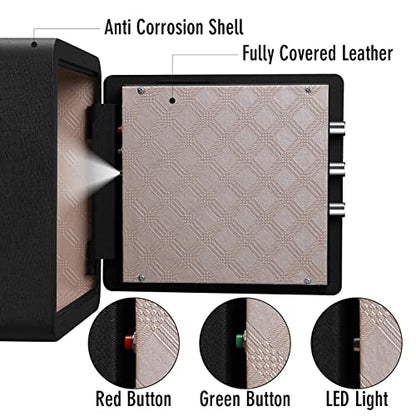 Tenamic Biometric Fingerprint Safe Box 1.41 Cuft Security Box with Induction Light and Leather, Solid Alloy Steel Home Cabinet Safe, Black - size: 1.41 cuft Biometric