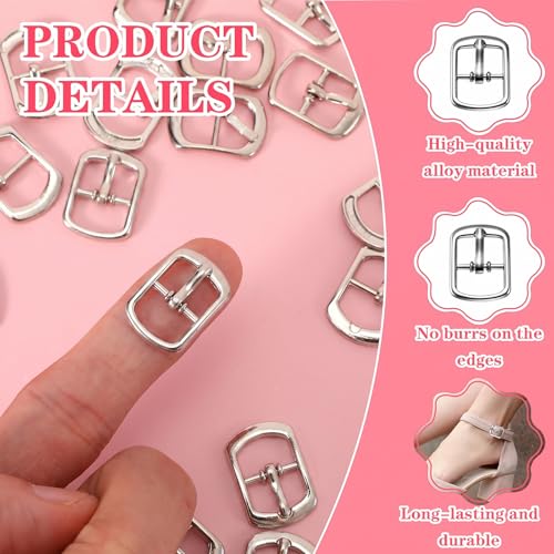 Andibro 40 Pack Metal Single Prong Pin, Shoes Center Bar Buckles Roller Buckle for Shoes Belts Bags Leather Crafts
