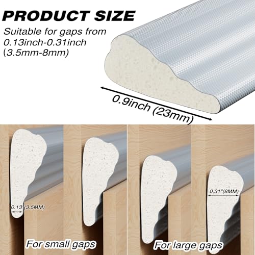 118" Gray Wedge Weather Stripping Door Seal, Foam Door Gap Seal - color: Gray, size: 118"