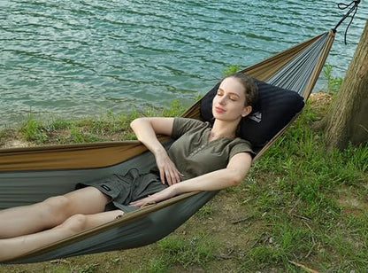 MARCHWAY Lightweight Compact Inflatable Camping Pillow with Soft Foam Top - color: Black