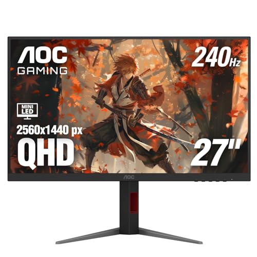 AOC 27 Inch Gaming Monitor QHD 240Hz Mini-LED HDR1000, Q27G4ZMN - size: 27" 240Hz Mini-LED