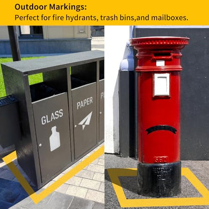 Reflective Pavement Marking Tape Slip-Resistant and Durable, Heavy-Duty Rubber Base for Outdoor Applications, Perfect for Driveways, Walkways, and Parking Areas (Yellow, 4 Inch X 108 Feet) - size: 4 Inch X 108 Feet