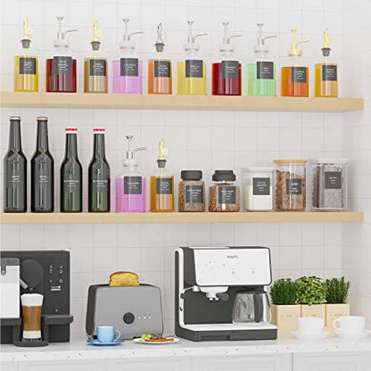 Neatsure 89 Coffee Syrup Labels for Coffee Bar Accessories, Minimalist Preprinted Coffee Stickers for Coffee Station, Essentials for Syrup Bottle & Dispenser Organization - style: Coffee Syrup Labels