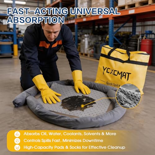 Universal Spill Kit for Chemical, Water & Garage Oil Cleanup 1 Pack - size: 1 Pack