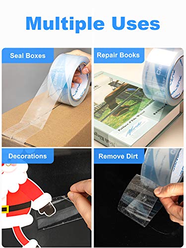 JARLINK Clearer Packing Tape 12 Rolls, Heavy Duty Packaging Tape for Shipping Packaging Moving Sealing, 2.8mil Thicker, 1.88 inches Wide, 60 Yards Per Roll, 720 Total Yards - size: 1.88in x 60yd, 2.8mil Thickness