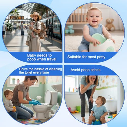 Dunzoom 400 Pcs Potty Liners with Portable Potty Training Bags 18" x 8"