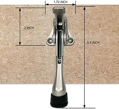 HA SHI One Touch Kickdown Door Stopper, Black, 4 Inch, 1 Pack, Heavy Duty - color: Black, size: 4 INCH X 1 PACK