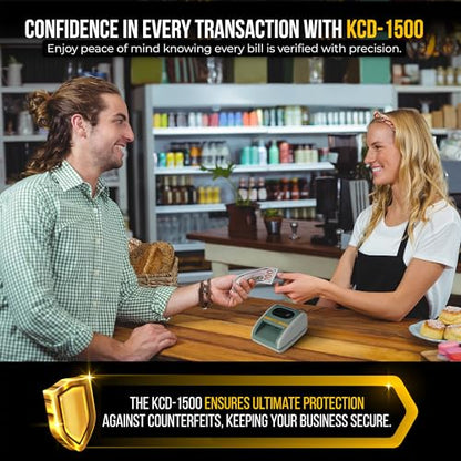 Kolibri KCD-1500 4-Way Orientation USD Counterfeit Money Detector and Bill Value Reader with UV, MG and IR Detection for Small Businesses (Battery not Included) - size: Large (KCD-1500)
