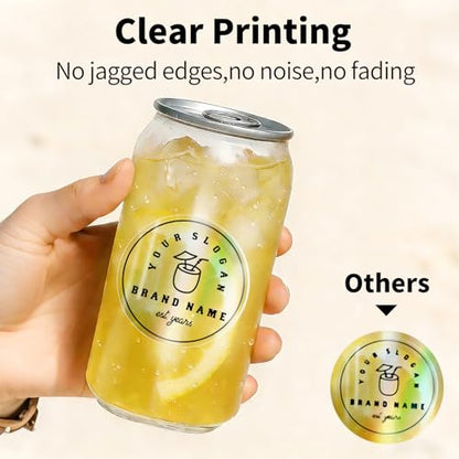 300 Labels/Roll 2" Holographic Transparent Round Thermal Labels, Waterproof Circle Blank Thermal Sticker Compatible with Direct Thermal Label Printers for DIY Logo Designs, Small Business - color: Holographic Transparent, size: 2 Inch