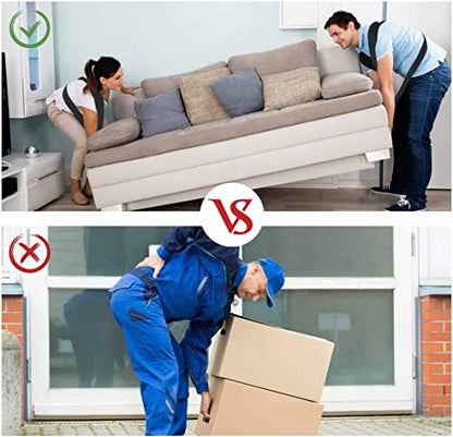 MORDEN MS Adjustable Moving Straps, 2-Person Shoulder Lifting and Moving System for Carry Furniture, Appliances, Mattresses, Heavy Objects up to 800 lbs(Black), 50.05''-104.3'', (VR-3UP6-CIA7) - color: Black