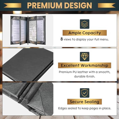 6 Pack 8 View Menu Holder Menu Covers 8.5" x 11" - size: 8 View