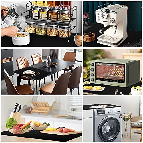 Ewen 25.6x17.7in Large Silicone Kitchen Counter Mat, 2mm Thick Heat Resistant Countertop Protector, Baking Silicone Mat under Air Fryer Toaster Oven Microwave Coffee Maker Cutting Board Drill Black - color: Black, size: 25.6"L x 17.5"W