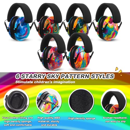 Amylove 12 Pcs Kids Noise Cancelling Headphones Ear Muffs Colorful Style (Pack of 2) - size: Universal Fit (kids & Adults) (Pack of 2), style: Colorful Style