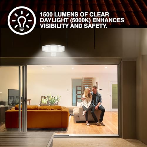 Sylvania Motion Sensor Solar Security Light, Solar Panel, 1800 LMS, Wet Rated, Batteries Included, 5000K, Daylight - 1 Pack (67700) - color: White, style: Solar + Motion Sensor