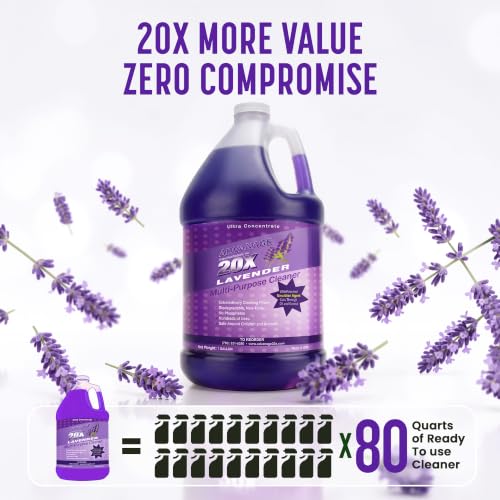Advanage 20X All Purpose Cleaner Concentrate – The Wonder Cleaner 128 fl oz Lavender Cleaning Supplies for Bathroom Cleaner, Floor Cleaner, Multipurpose Cleaner | Made in USA Multisurface Cleaner