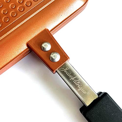 Jean-Patrique Stovetop Panini Grill Press Sandwich Maker, Copper – Ceramic Nonstick Grilled Cheese Maker with Handles - Indoor & Outdoor Double-sided Sandwich Toaster - color: Copper
