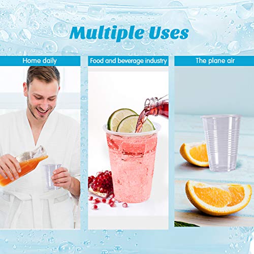 Turbo Bee 300 Pack 9oz Clear Plastic Cups，Disposable Mouthwash Cups, Ideal for Whiskey, Drinking Tasting, Food Samples - size: 9oz