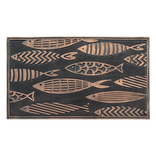 A1HC Rubber Welcome Doormat Non-Slip Front Door Mat 18"x30", Nautical Fish - color: Nautical Fish