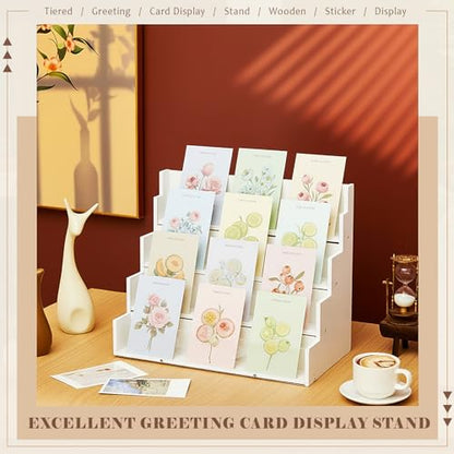 Yuntau 4 Tier Greeting Card Display Stand, White - color: White, size: 4 Tier