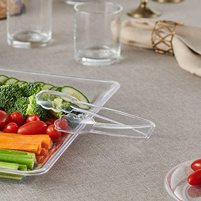 [Clear Tongs 7.5'' Inches] Plasticpro 7.5'' Serving Tongs Heavy Duty Reusable Kitchen and BBQ Clear Serving Tong for party's, Caterings, Events, Buffet, Weddings, And every Day use Pack of 12 - color: Clear, size: 12 x 7.5''