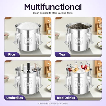 6L/1.59 Gal Stainless Steel Food Storage Container with Lid - size: 1.59 gal