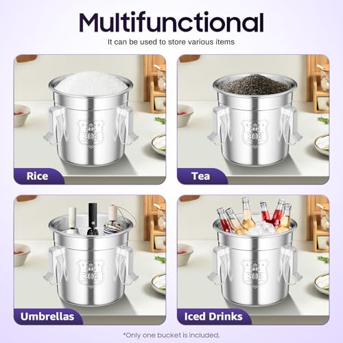 6L/1.59 Gal Stainless Steel Food Storage Container with Lid - size: 1.59 gal